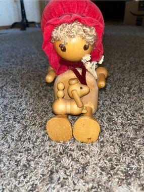 Vintage 70s Schmid Music Box Doll w/ Dog